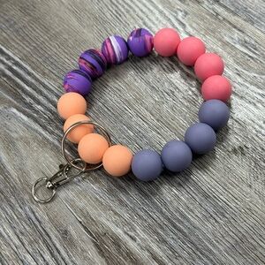 Colorful Beaded Keychain Bracelet